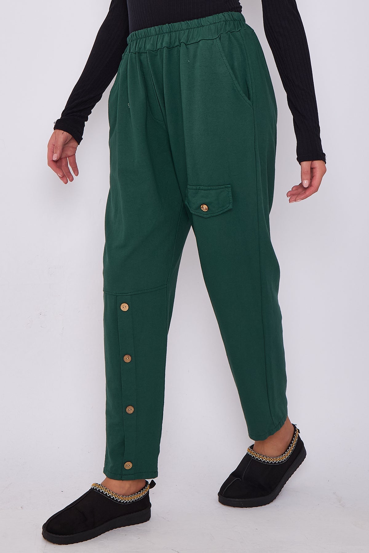Italian-Made Button-Side Pants
