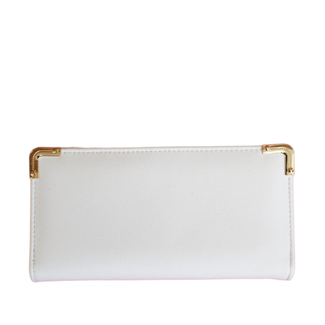 Plain Long Wallet with Metal Corners