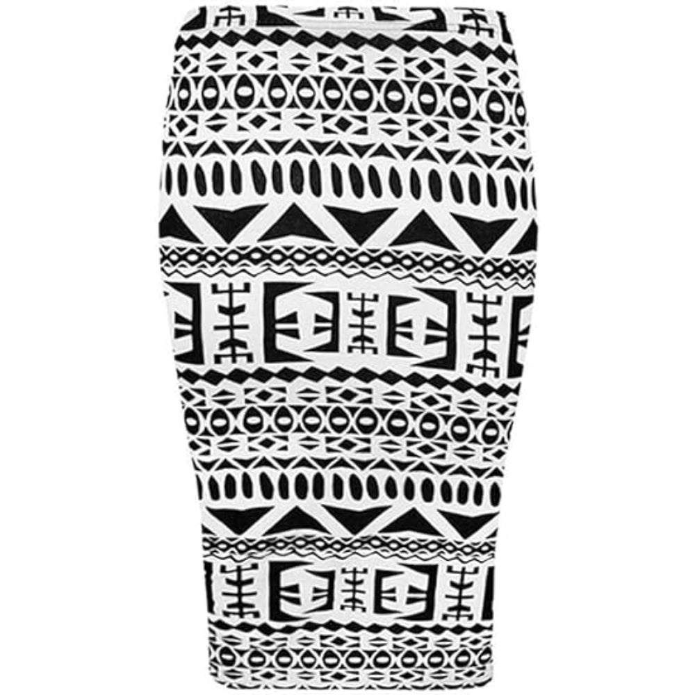 Knee Length Midi Pencil Skirt Printed