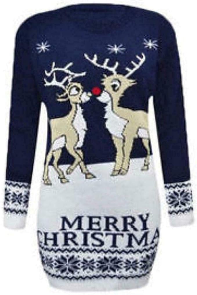 Christmas Novelty Knitted Tunic Retro Dress