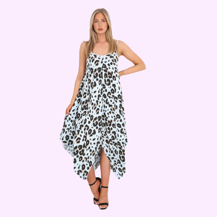 Italian Leopard Print Handkerchief Dress