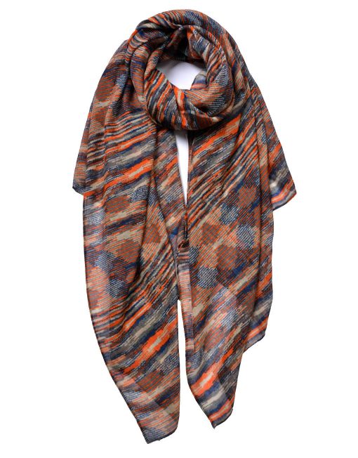 Rhombuses and Stripes Print Scarf