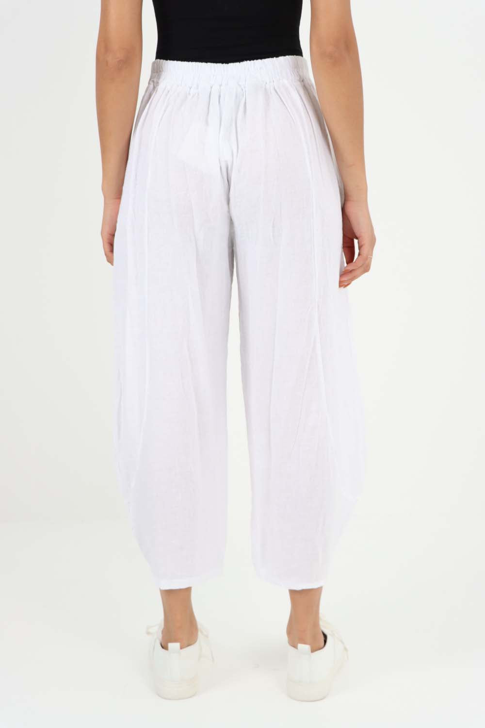 Italian Plain Layered 3/4 Linen Jogger