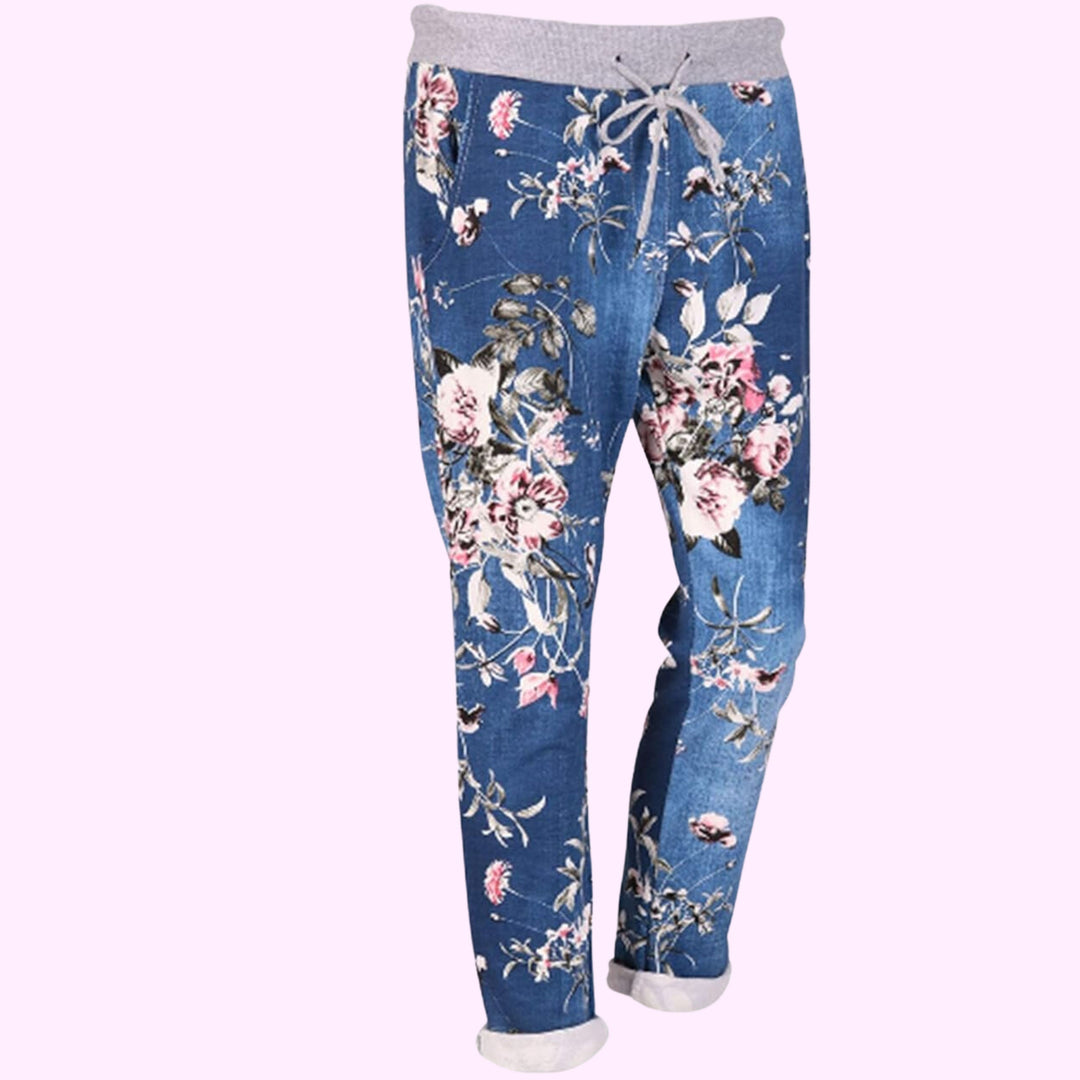 Italian Cotton Floral Print Trouser