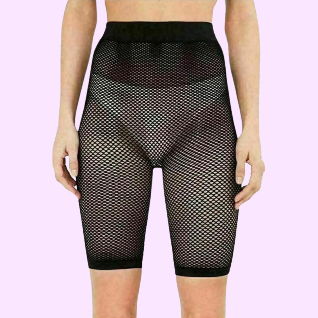LADIES FISH NET CYCLE SHORTS