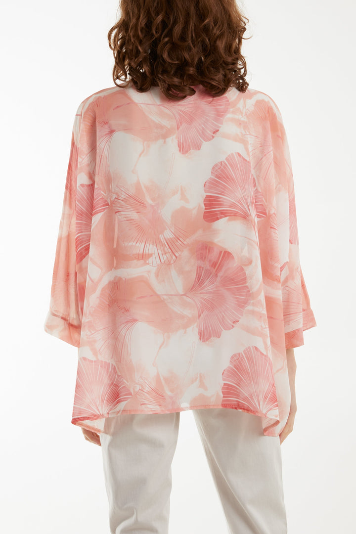Feather Shell Print Tunic Top