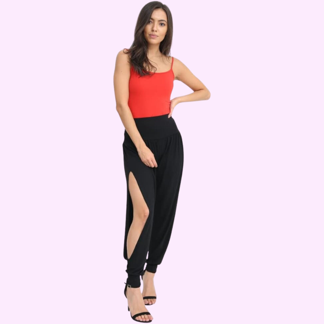 Side Slit Loose Harem Yoga Pants