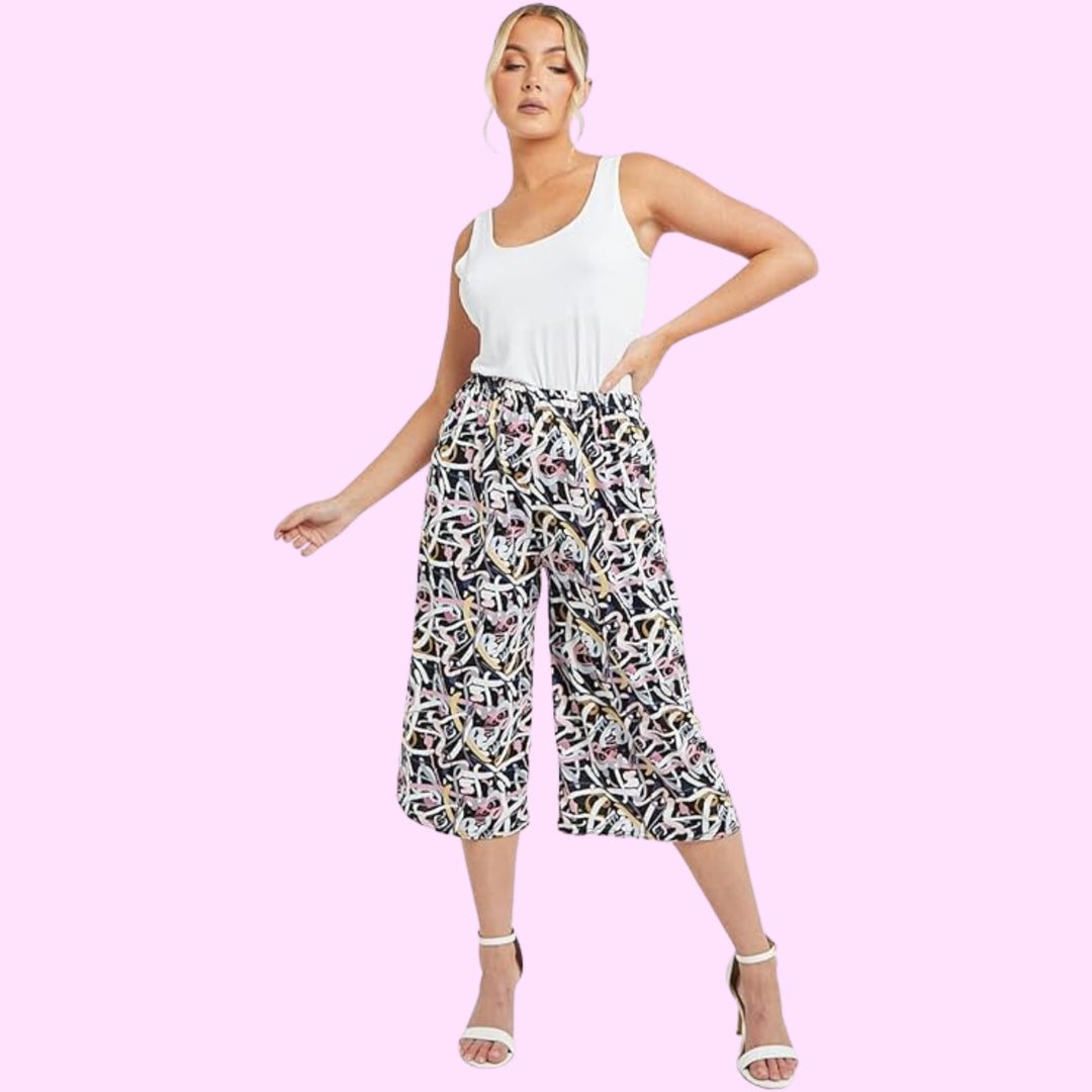Zigzag Printed Short Palazzo