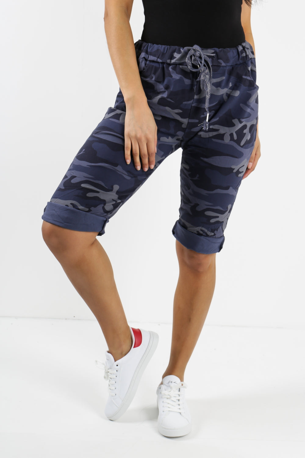 Plus Size Italian Camouflage Magic Chino Shorts