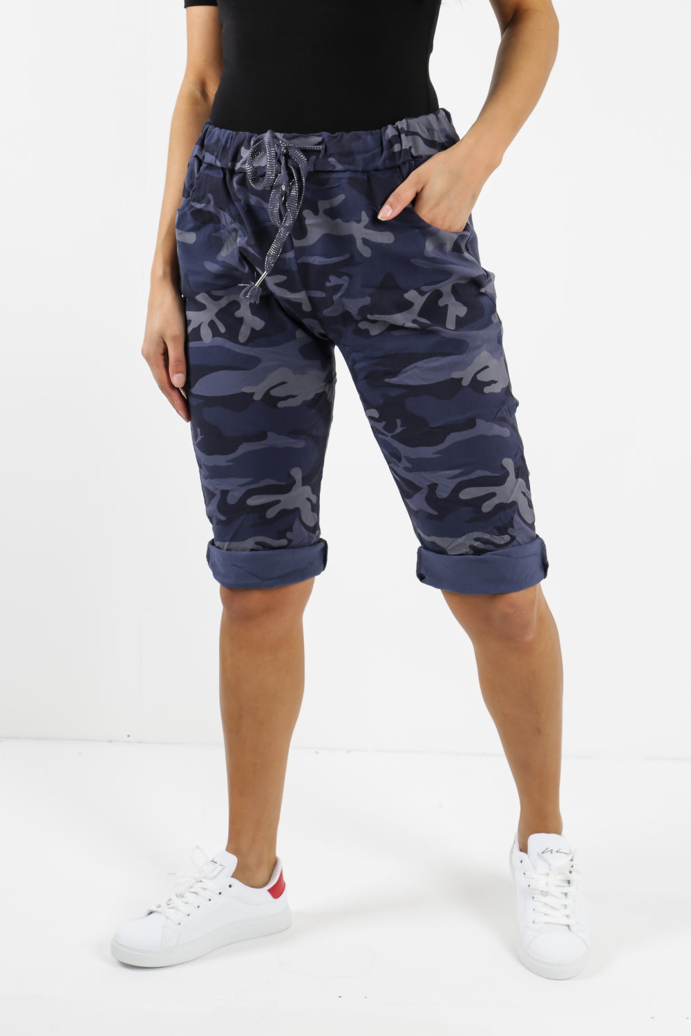 Plus Size Italian Camouflage Magic Chino Shorts