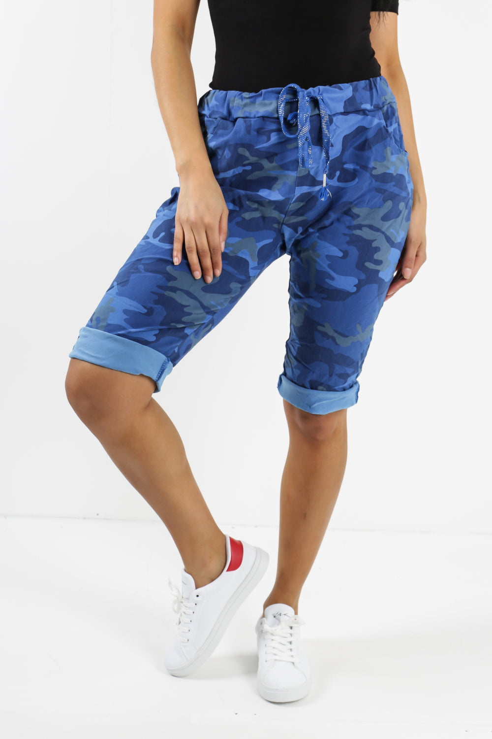 Plus Size Italian Camouflage Magic Chino Shorts