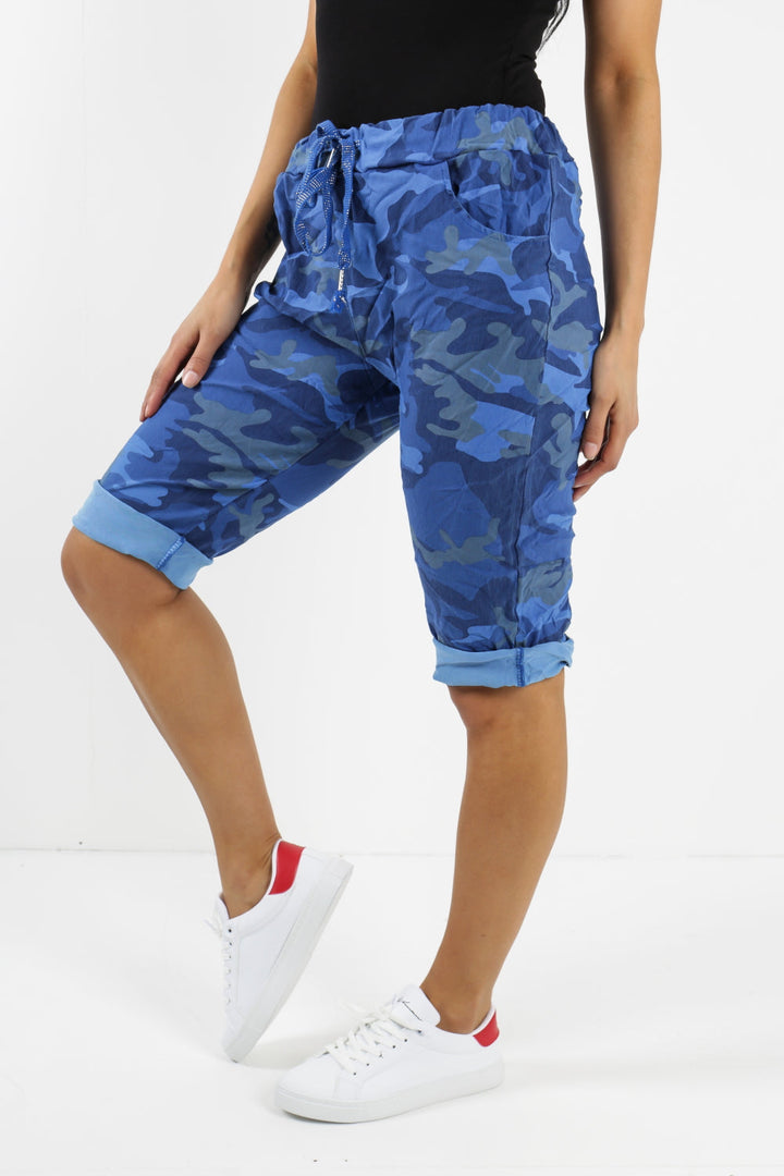 Plus Size Italian Camouflage Magic Chino Shorts