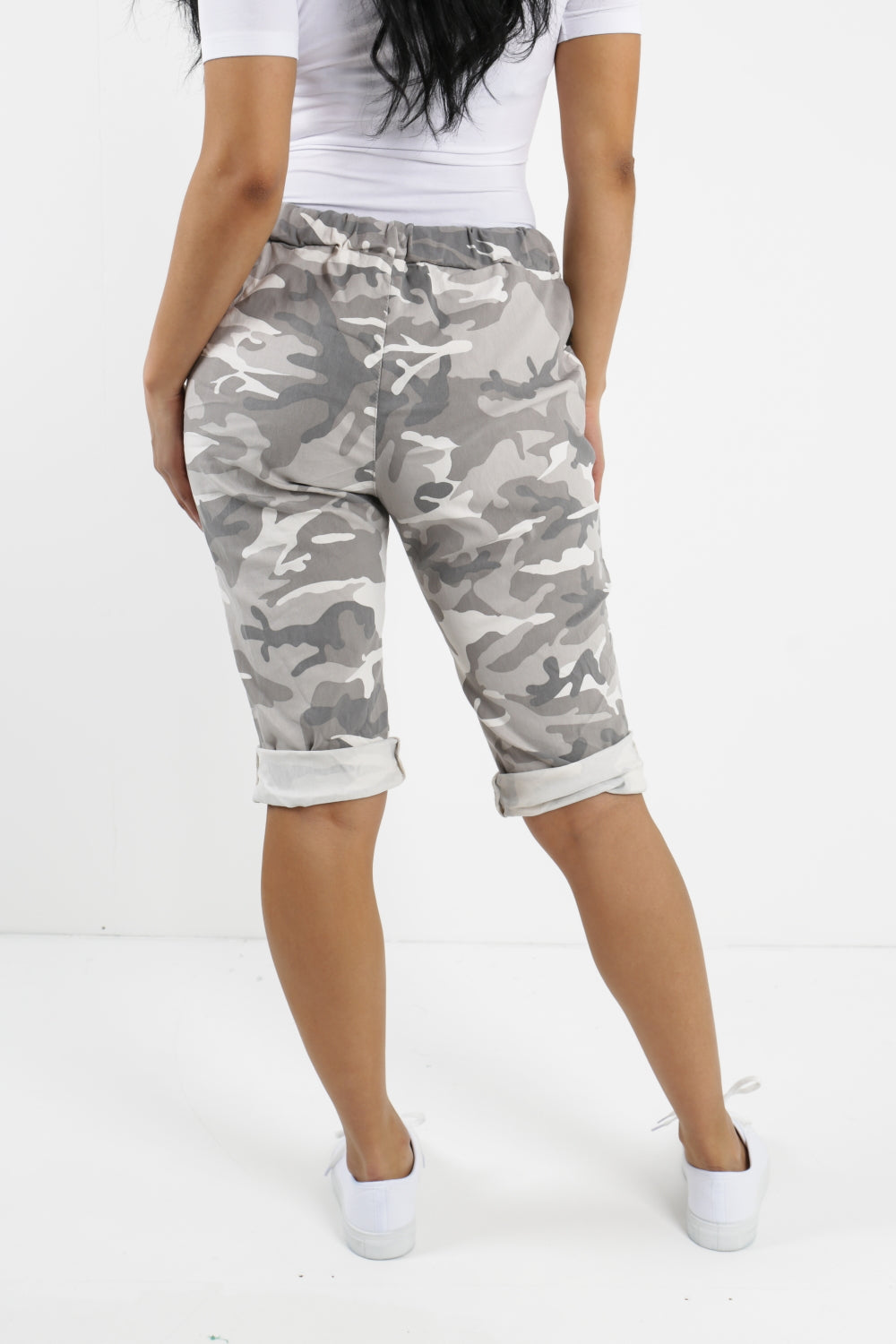 Plus Size Italian Camouflage Magic Chino Shorts