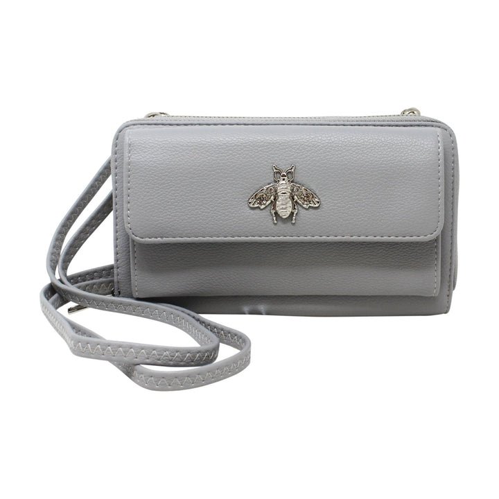 Double Zipper Long Wallet with Bee