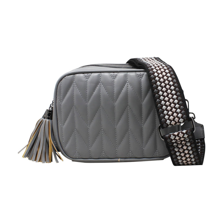 Duo-Pockets Camera Bag with Stitched Chevron Pattern