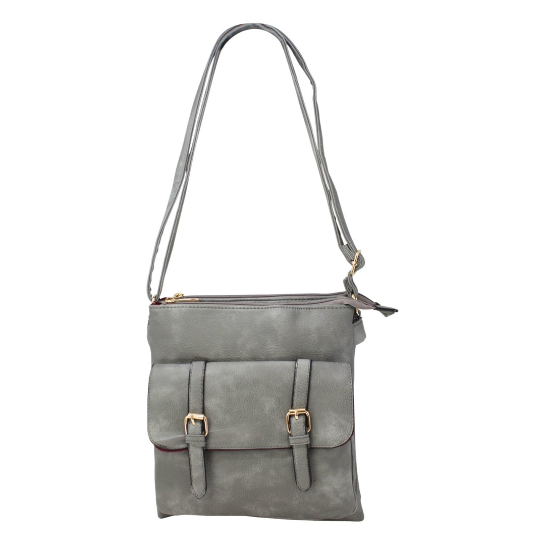 Double Buckle Front Flap Crossbody