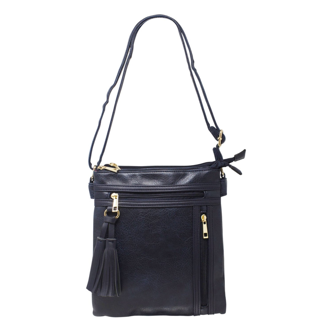 Crossbody Bag with Tassel Zipper Pocket