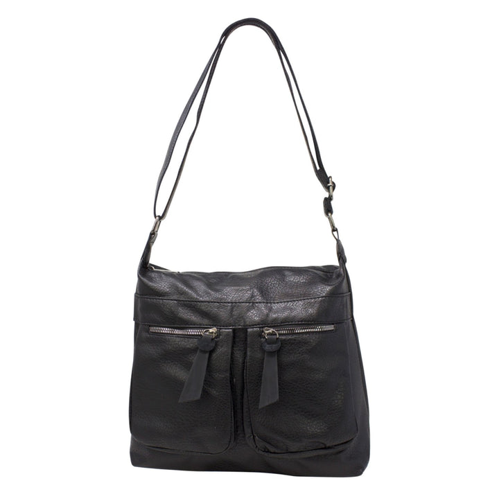 Zipped Double Pockets Crossbody