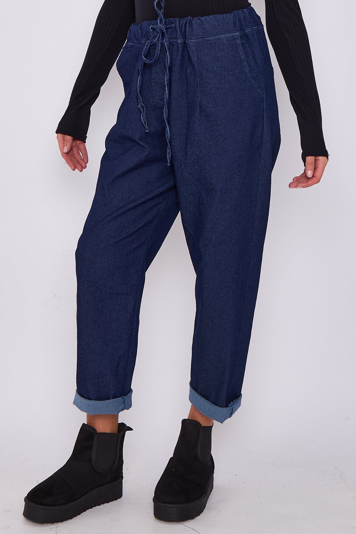 Italian-Style Denim Stretch Magic Trousers