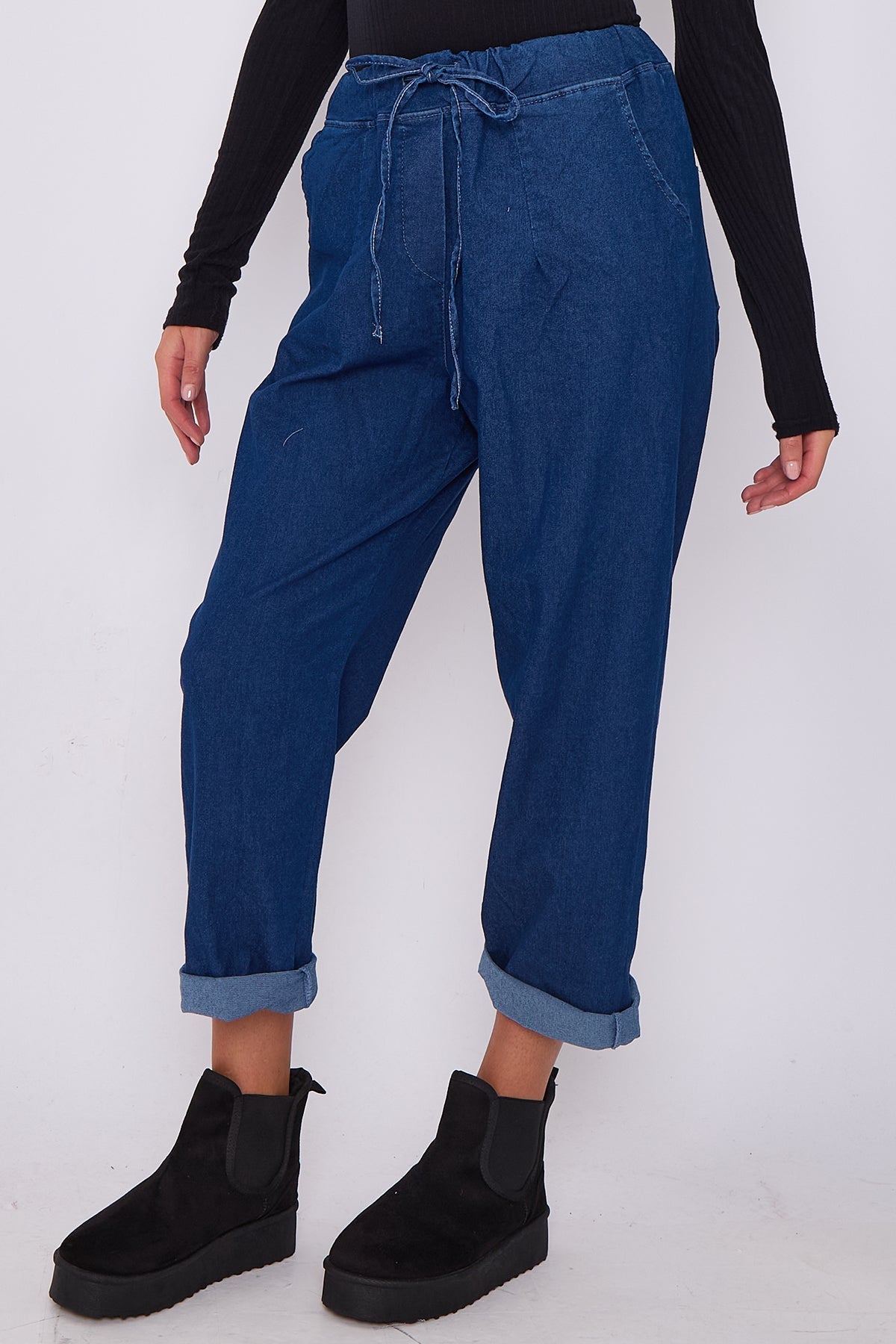 Italian-Style Denim Stretch Magic Trousers