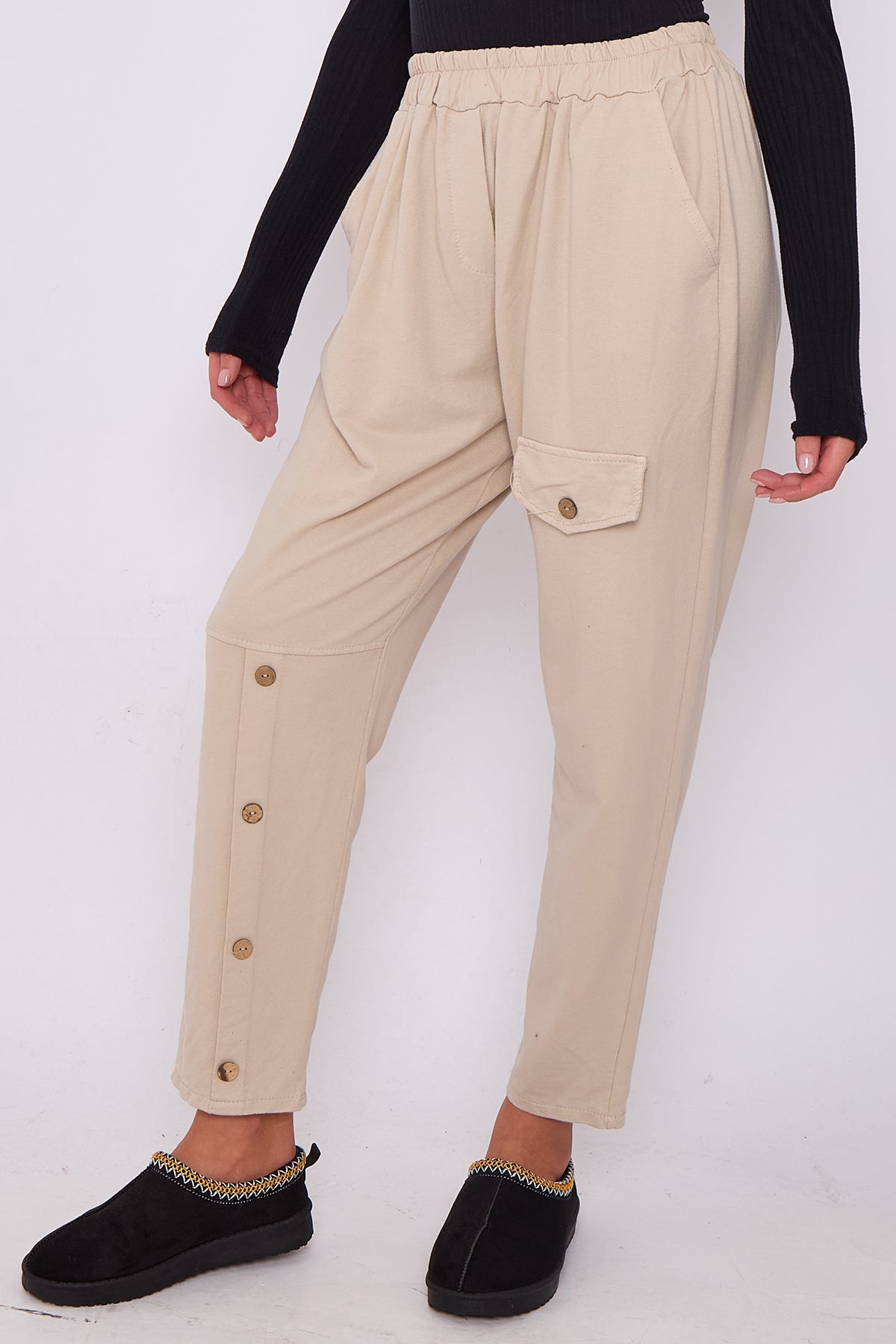 Italian-Made Button-Side Pants