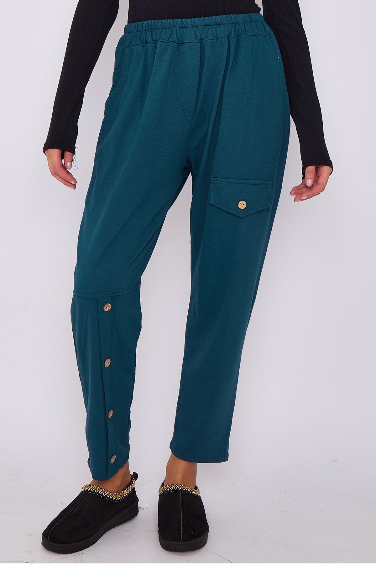 Italian-Made Button-Side Pants