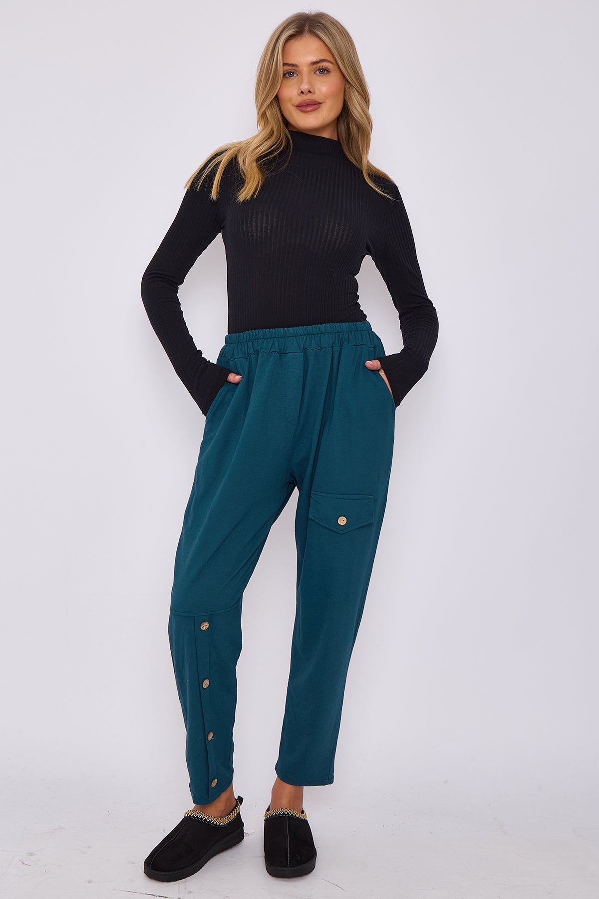 Italian-Made Button-Side Pants