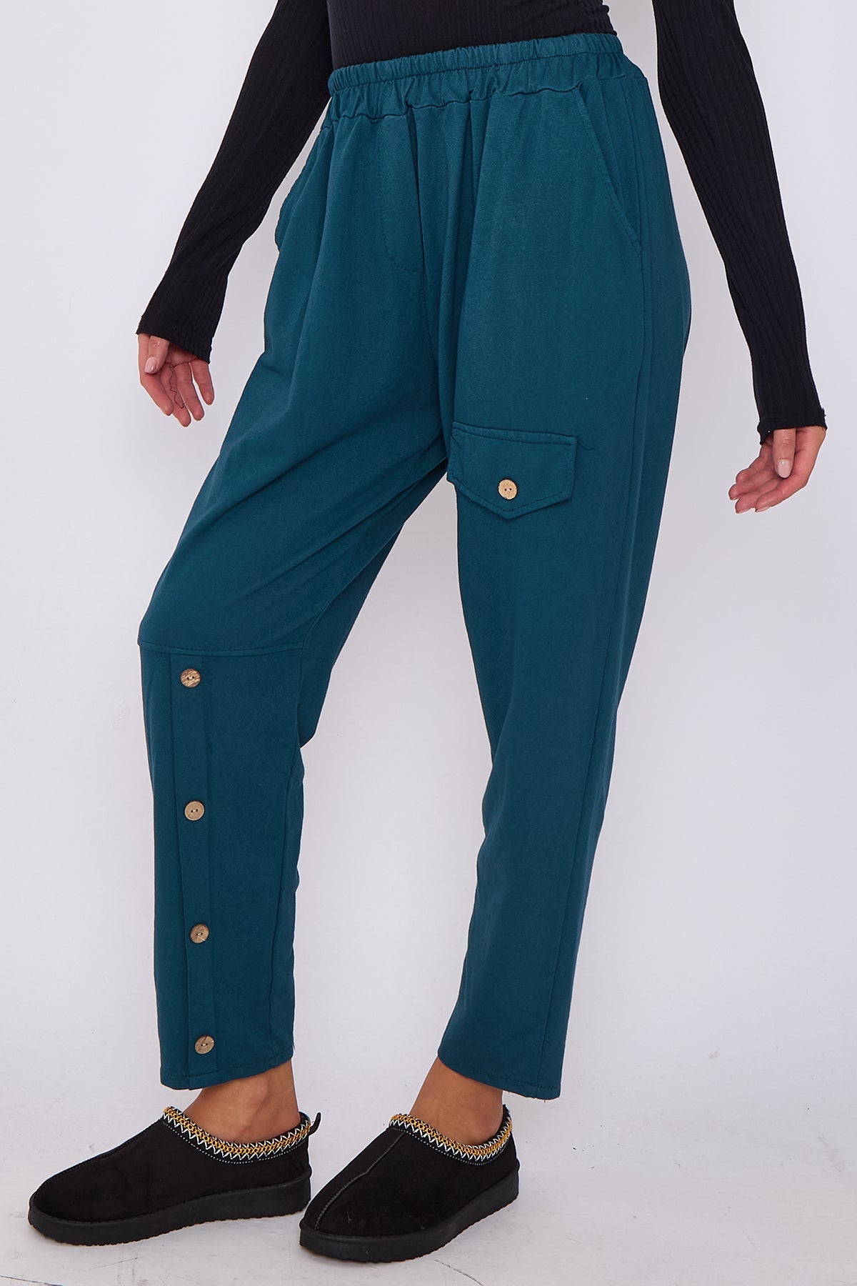 Italian-Made Button-Side Pants