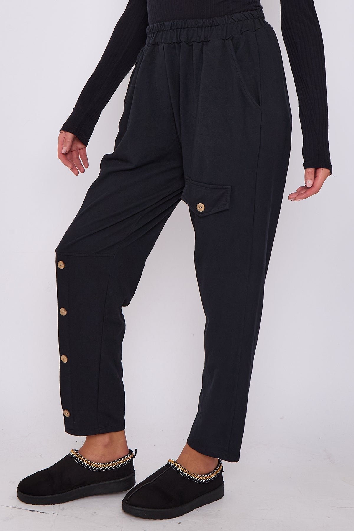Italian-Made Button-Side Pants