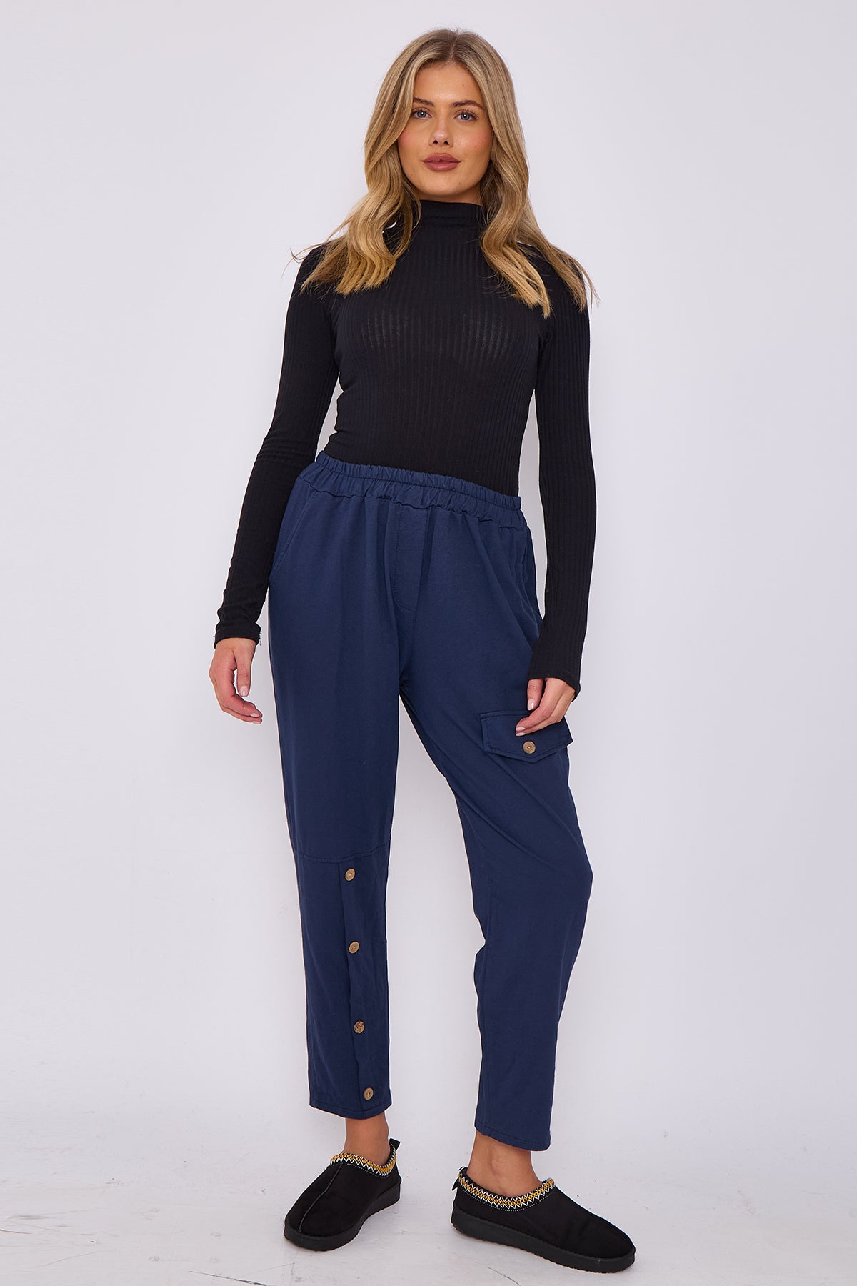 Italian-Made Button-Side Pants