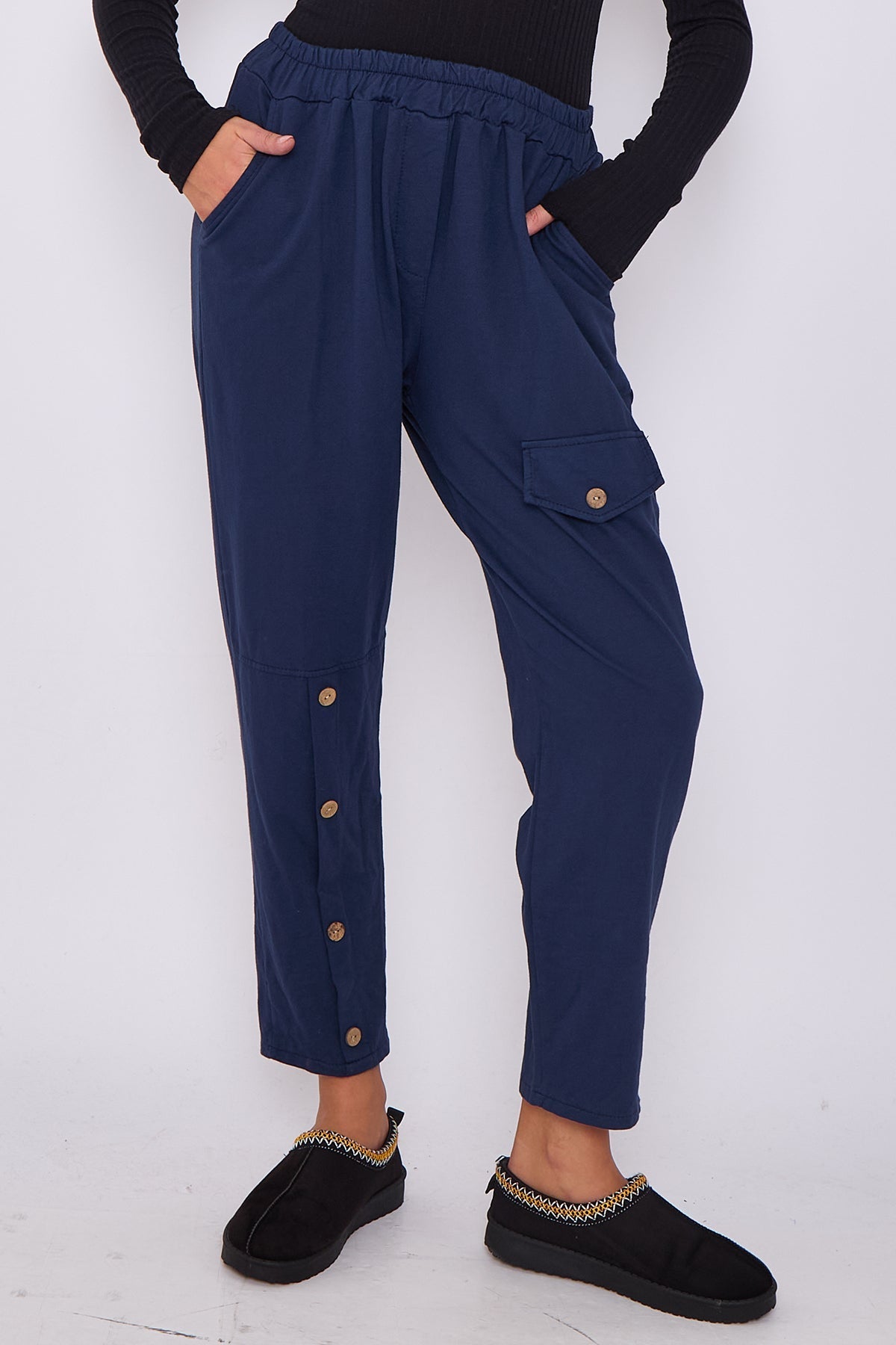 Italian-Made Button-Side Pants