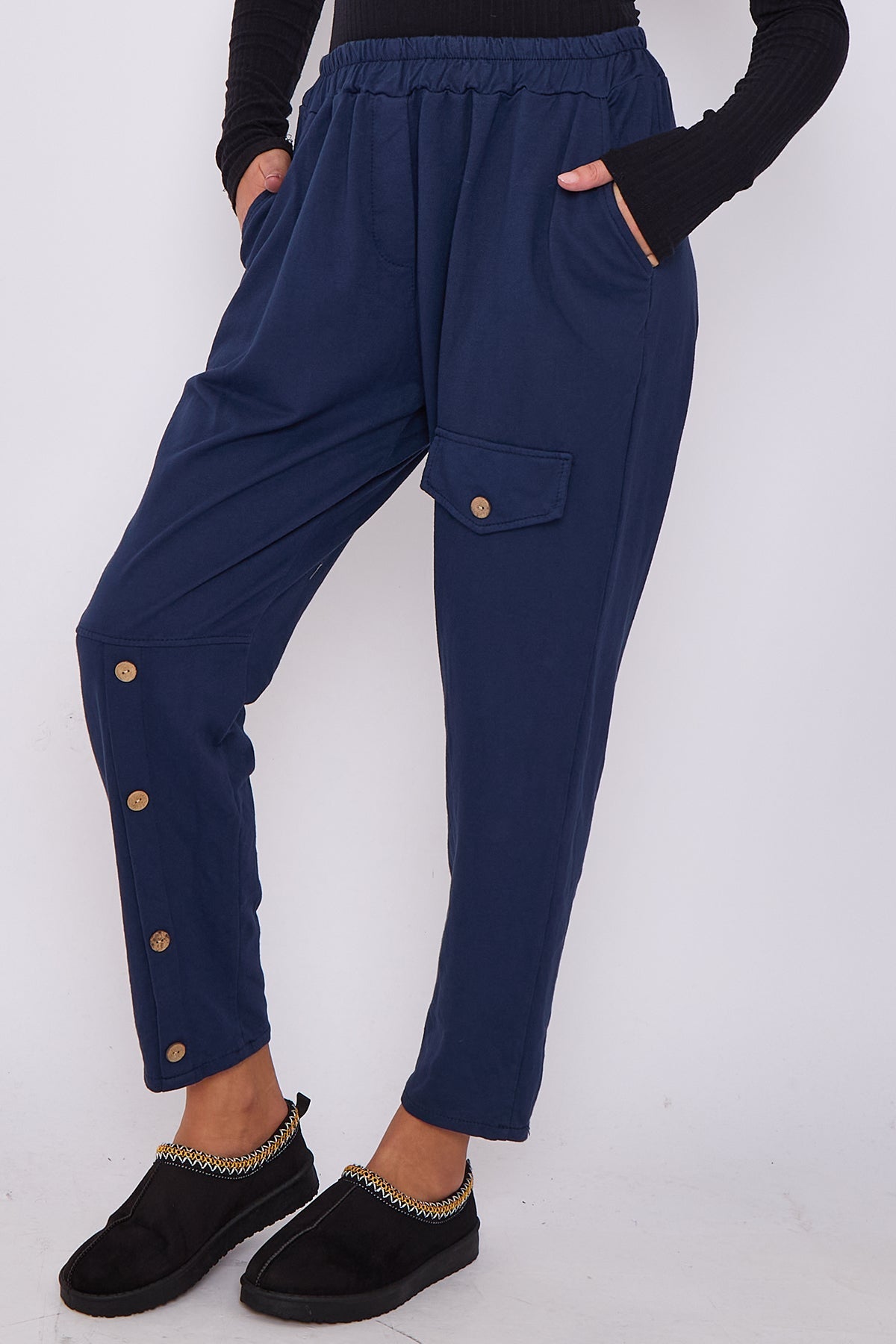 Italian-Made Button-Side Pants