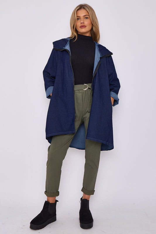 ITALIAN DENIM HOODED JACKET
