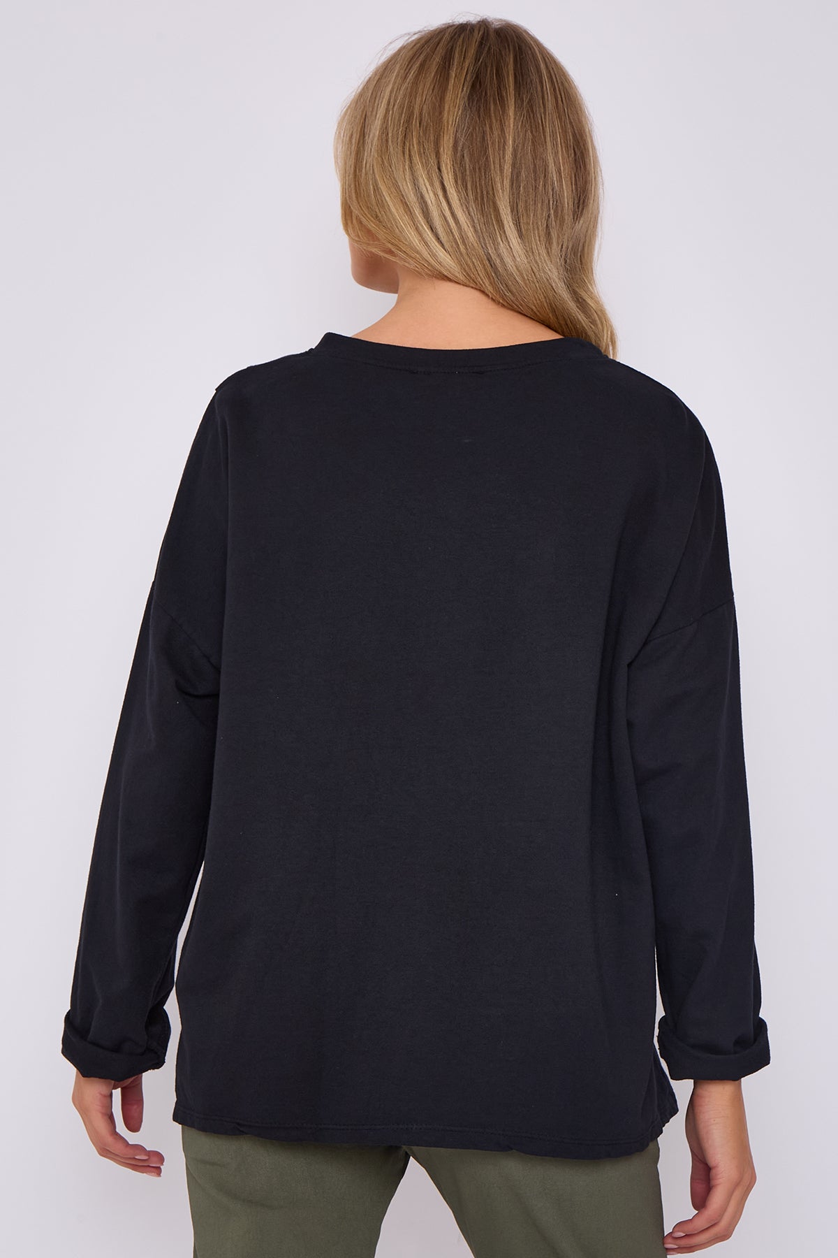 Italian-Made Button-Side Top