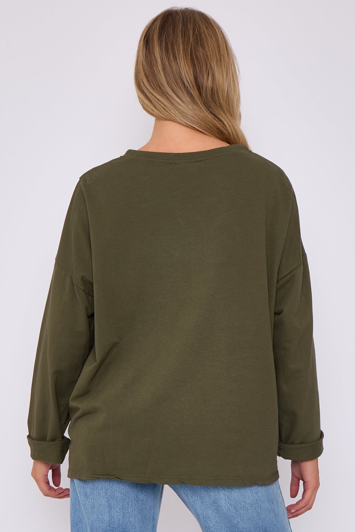 Italian-Made Button-Side Top