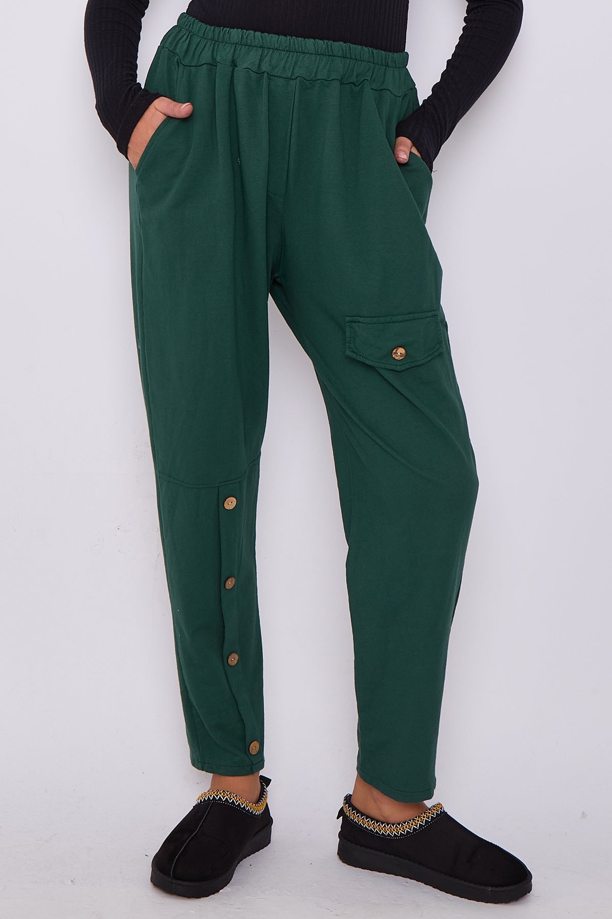 Italian-Made Button-Side Pants