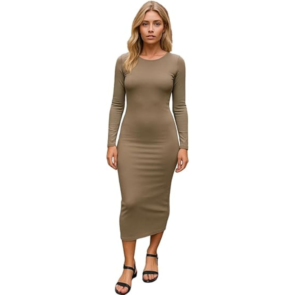 Bodycon Midi Dress Long Sleeve