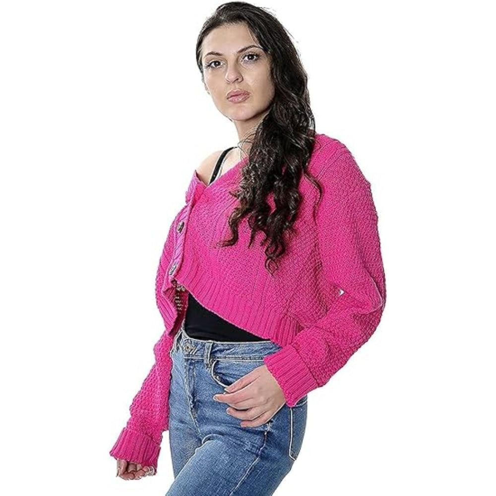Chunky Cable Knit Cropped Cardigan Women
