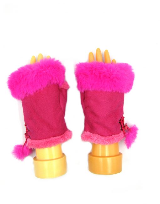 Plain Fingerless Fur Winter Gloves