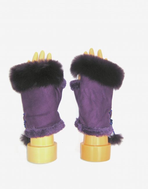 Plain Fingerless Fur Winter Gloves