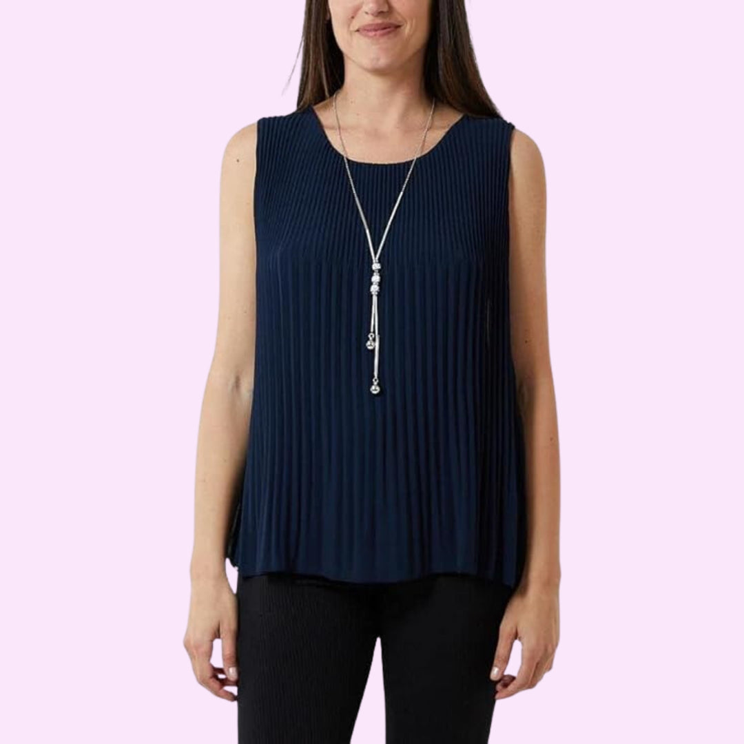 Pleated Necklace Top