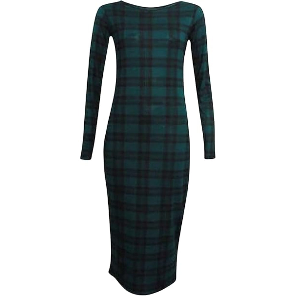 Printed Bodycon Midi Long Sleeve
