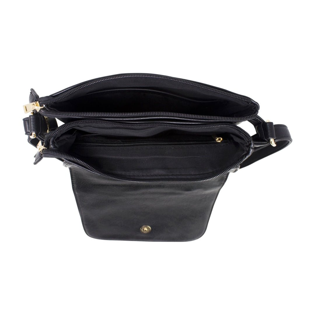 Crossbody with Flap Over Zipped Pocket