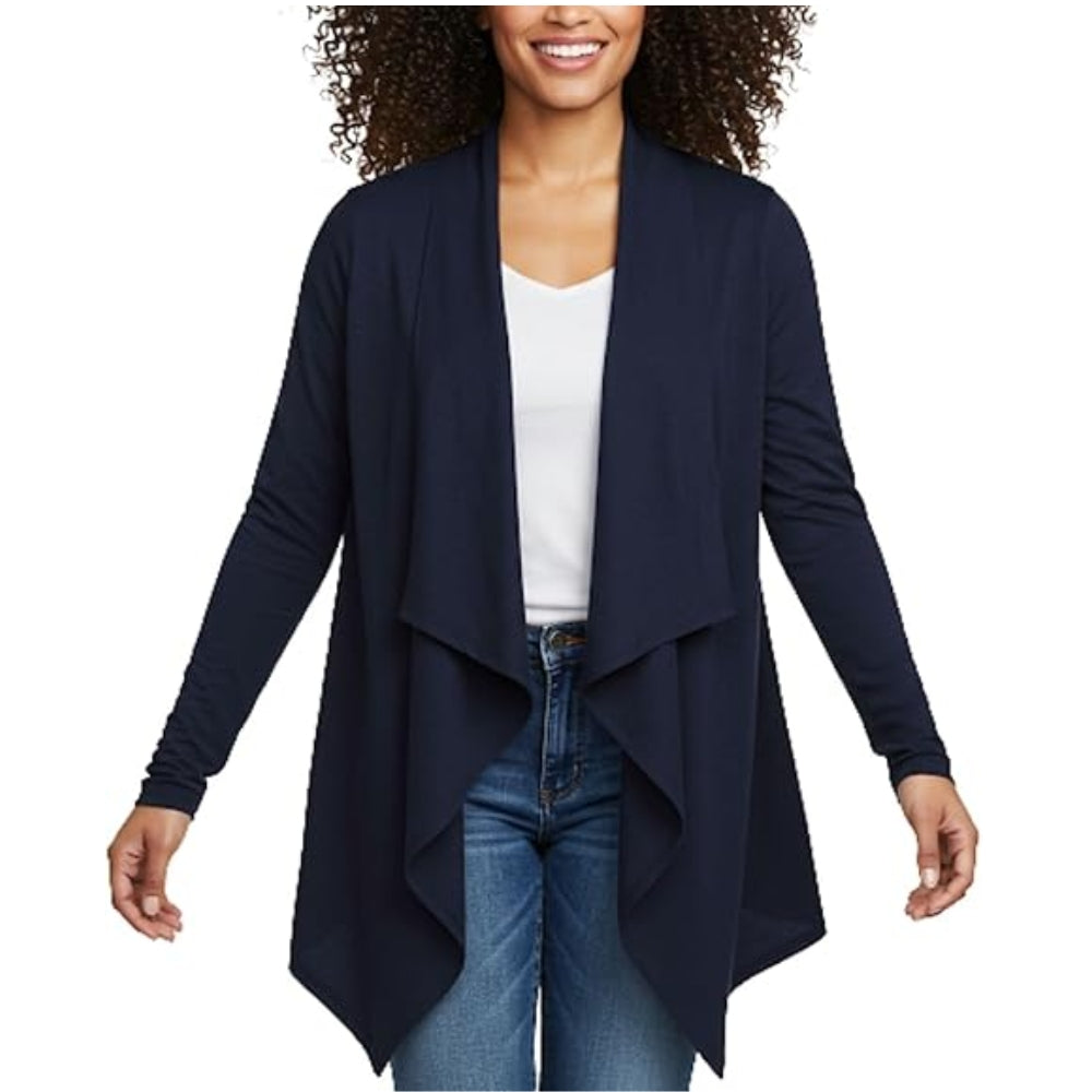 Women Waterfall Cardigan Open Front Draped Blazer