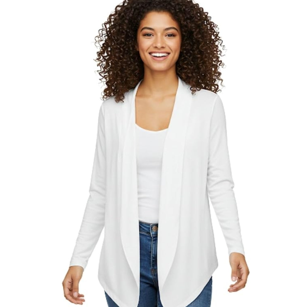 Women Waterfall Cardigan Open Front Draped Blazer