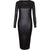 Printed Bodycon Midi Long Sleeve