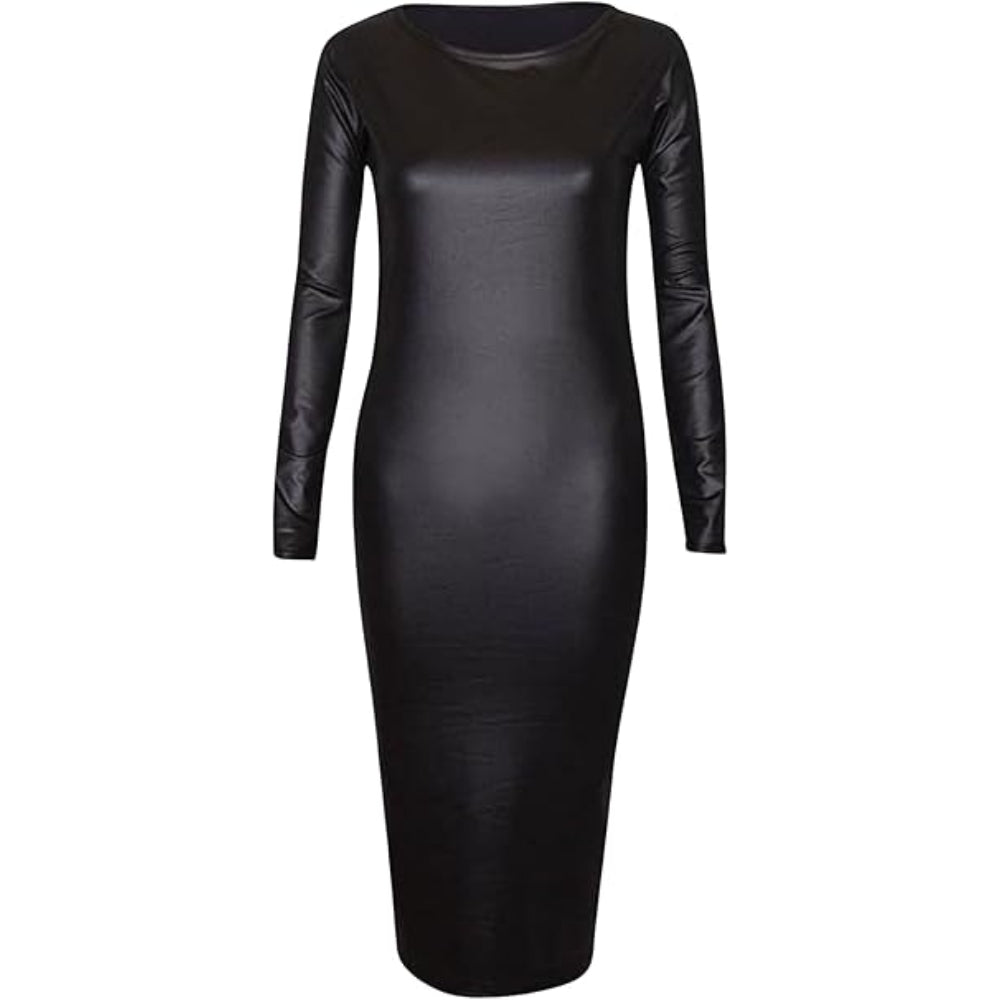 Printed Bodycon Midi Long Sleeve