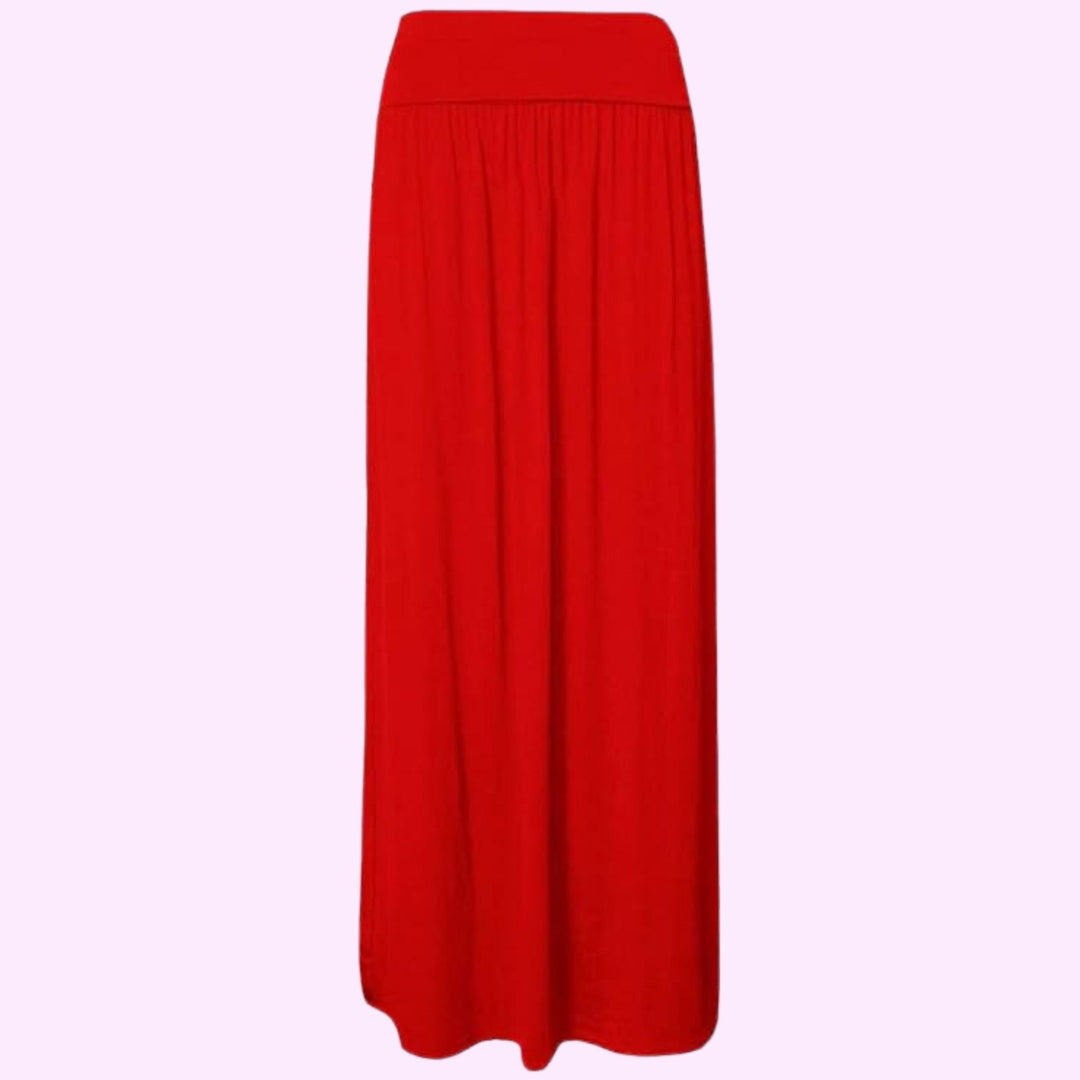 Pleated Fold Over Long Maxi