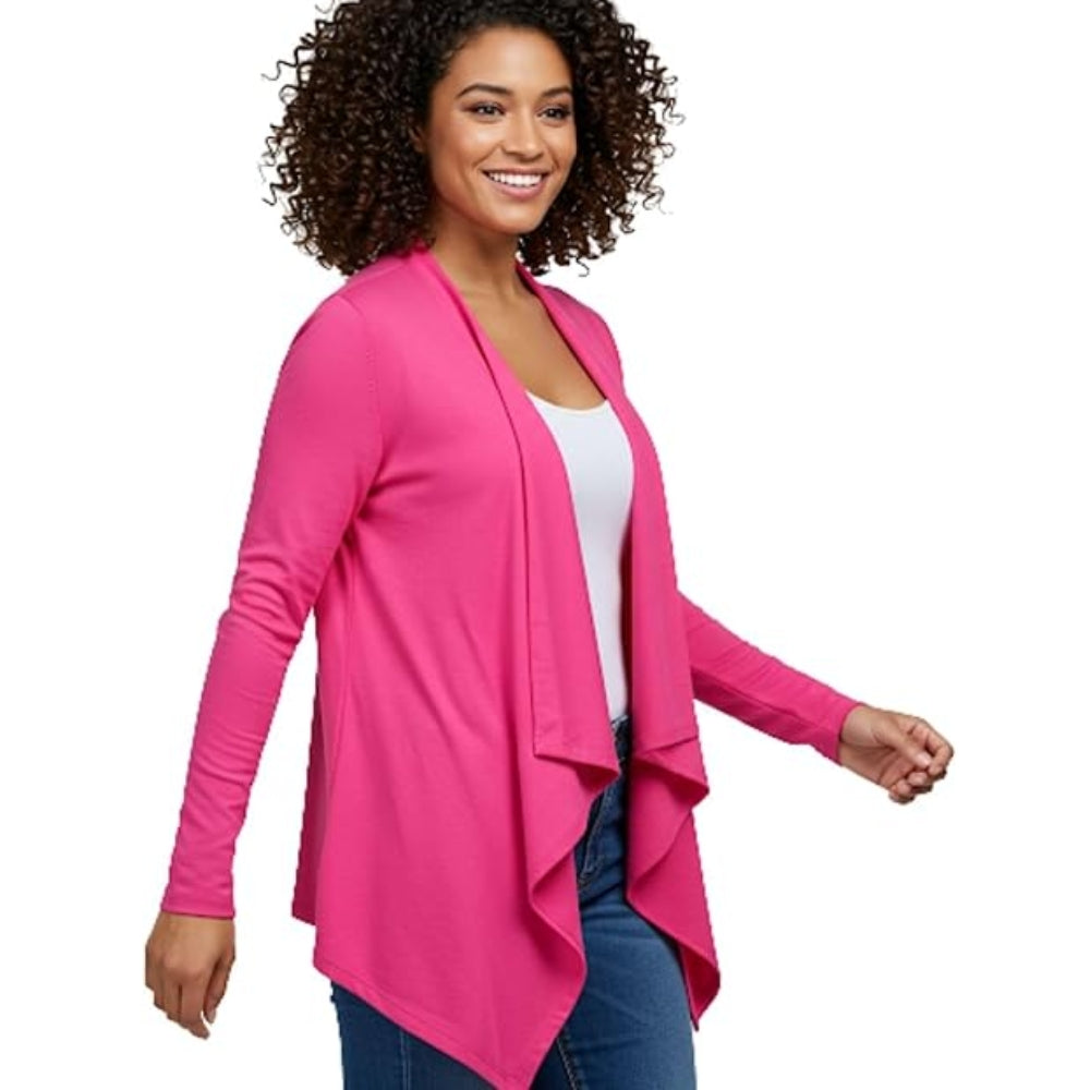 Women Waterfall Cardigan Open Front Draped Blazer