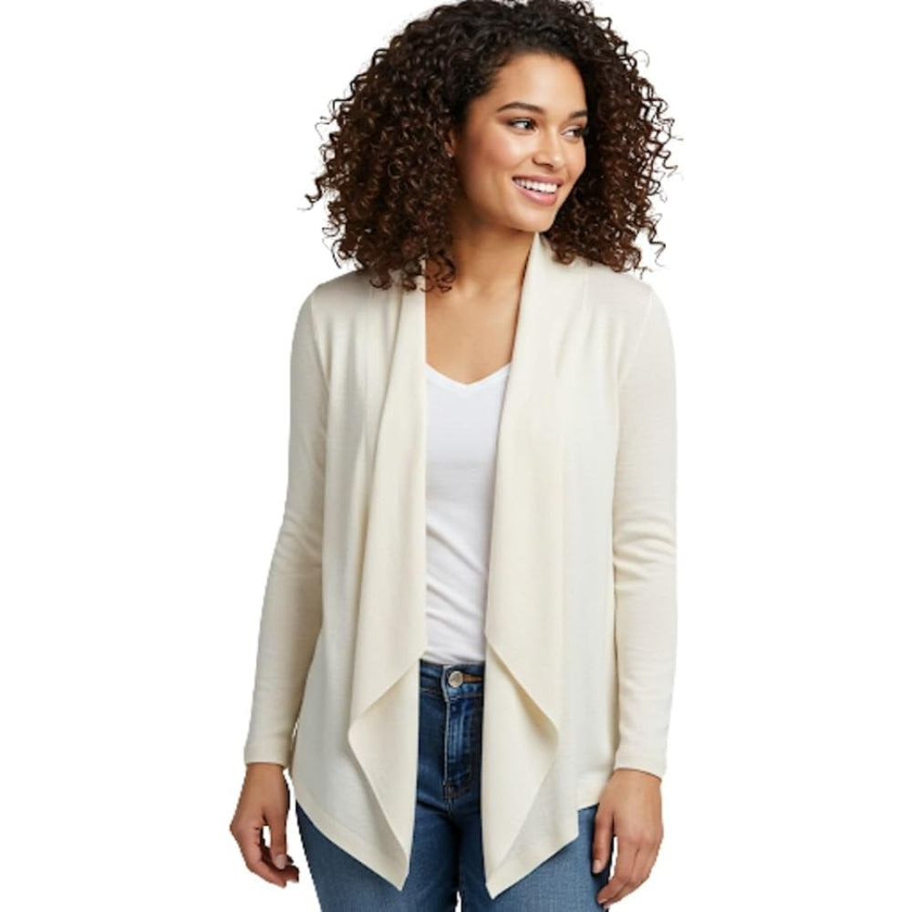 Women Waterfall Cardigan Open Front Draped Blazer